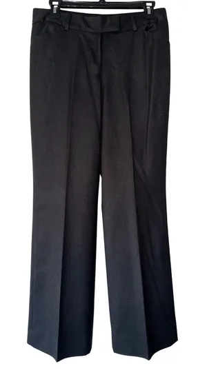 Anne‎ Klein Suit Black Wide Leg Dress Pants Petite Size 6P Professional Trousers thumbnail 1