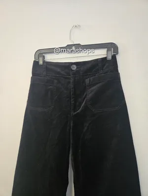 Maeve Colette Velvet High Rise Wide Leg Cropped Pants thumbnail 5