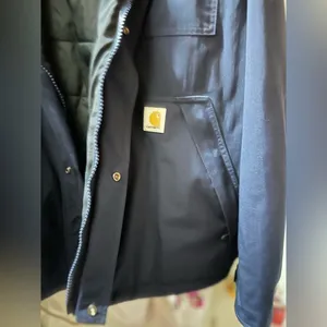 Carhartt Navy Blue Full Zip Winter Coat Hoodie Medium thumbnail 4
