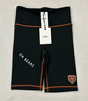 WEAR by Erin Andrews Black Chicago Bears NFL Football Yoga Bike Shorts Womens XS thumbnail 1