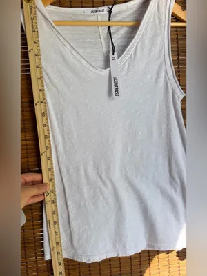 Self Contrast Anthropologie White Slub Cotton Swing Tank Top XS NWT $68 thumbnail 5