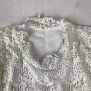 Free People size medium white lace mini dress new bridal anthro open back thumbnail 10