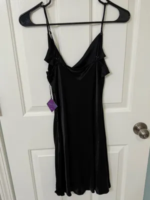 Forever 21 Cowl Neck Slip Dress Satin Black thumbnail 6