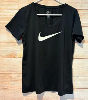 Nike Women's Black and White Short Sleeve Tee thumbnail 1