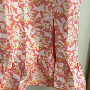 LULUS Darling Celebration Coral Pink Floral Ruffled Trumpet Midi Dress thumbnail 7