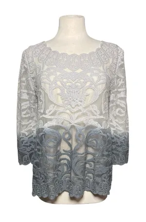 Anthropologie MEADOW RUE Women’s Boho Carla Ombre Lace Sheer Top thumbnail 1