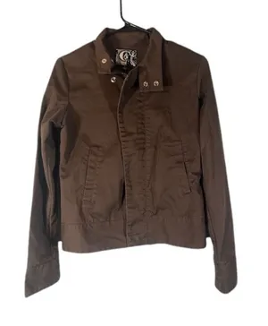 Volcom Brown Basic Zipper Sleeves Simple Full Zip Lightweight Jacket Women Sz S thumbnail 1