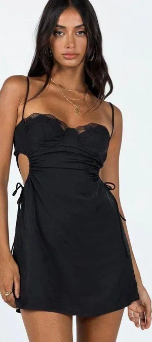 Princess Polly Black Mini Dress thumbnail 1