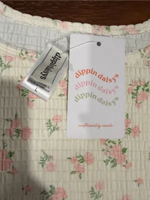 Dippin' Daisy's White Floral Smocked Set with Pink Roses thumbnail 3