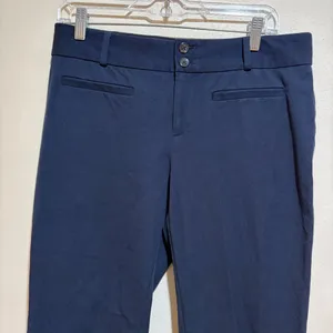 Anthropologie Size 8 The Essential Flare Dress Pants Trousers Navy Blue thumbnail 4