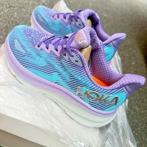 Hoka One One Clifton 9 running shoes in purple and blue with a gradient effect #running #athletic women size 7 thumbnail 4