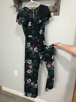 June and Hudson Black Floral Jumpsuit thumbnail 3