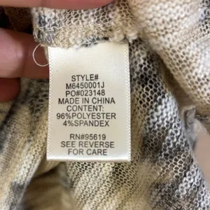 JohnPaulRichard M Southwest Boho Geometric Sweater Tan Gray Tunic Sharkbite Hem thumbnail 6