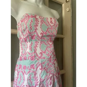 KAELI SMITH‎ Meghan Shell Mirror Sundress Dress Aqua/Pink thumbnail 8