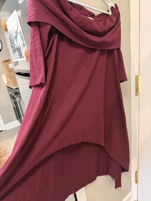 Zapelle Off-the-Shoulder Hi-Low Tunic - Deep Plum, M thumbnail 4