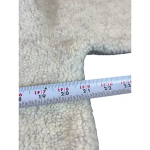 VTG 90s Y2K Denim & Co Faux Fur Collar Sherpa Fleece Zip Jacket M Ivory Coat thumbnail 9