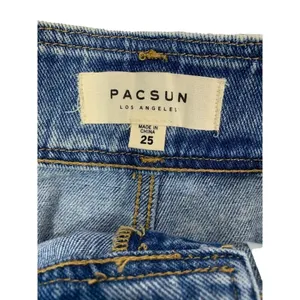 Pacsun Los Angeles Women's Light Denim Distressed Short Jean Skirt thumbnail 3