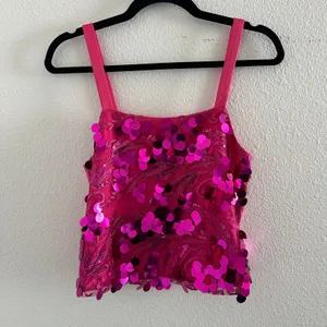 Anthropologie Porridge y2k hot pink sequins cami tank thumbnail 3