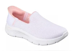 Skechers Women's Slip-On Go Walk Sneakers in White and Light Pink Size 7.5 thumbnail 1