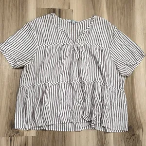 Madewell Seamed Popover Top In Dunfield Stripe Women’s XL thumbnail 2