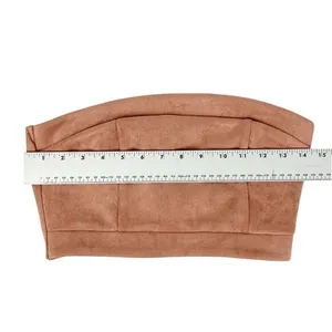 L'Atiste By Amy Light Brown‎ Taupe Faux Suede Crop Tube Top Pants Set Size Small thumbnail 6