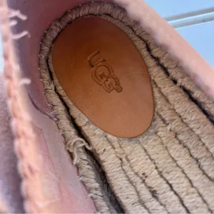UGG Poppy Espadrille Flats Size 10‎ Pink Suede Perforated Scalloped 1100981 thumbnail 5