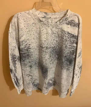 Lululemon Oversized Crewneck Pullover in white black speckle thumbnail 1