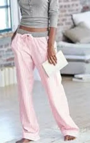 ✨ Victoria's Secret Pink/Grey Metallic Silver Striped Pajama Pants✨ thumbnail 1