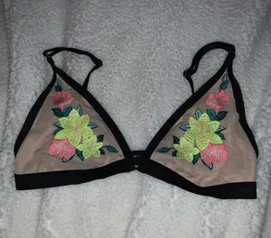 PINK - Victoria's Secret Embroidered Flower Bralette thumbnail 1