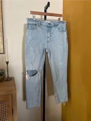 Abercrombie & Fitch Skinny High Rise Jeans Distressed Light Wash Size‎ 32 / 14 thumbnail 3