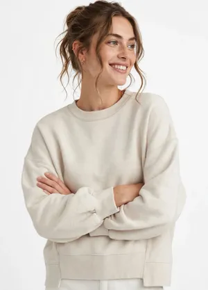 Public Tokyo Beige Minimalist Oversized Crewneck Sweatshirt Free Size Streetwear thumbnail 1