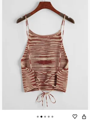 Amazon Striped Knit Camisole - Rust & Cream thumbnail 2