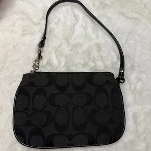 Coach Black Signature Canvas Wristlet thumbnail 2