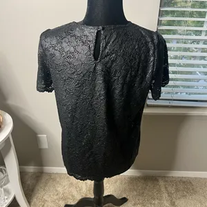 7 for all mankind womans‎ lace black tee thumbnail 7