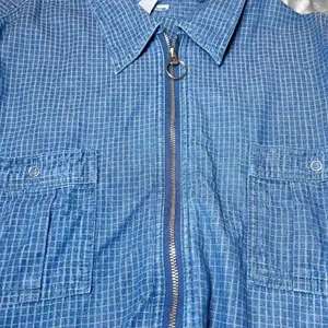 Vintage Womens Size 22/24W Denim Blue Plaid Zipper Front Shirt‎ Jacket 90s Boho thumbnail 7