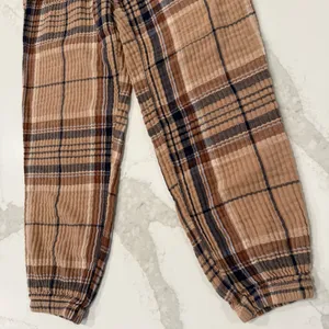 Aerie Soft Gauze Plaid Pajama Jogger Pants Womens Small Regular Brown/Tan Lounge thumbnail 3