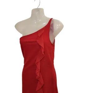Vintage Jessica McClintock for Gunne Sax Red One Shoulder Evening Formal Dress 6 thumbnail 3