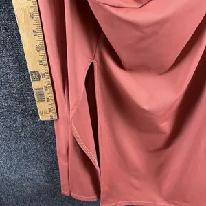NWT Halara Softlyzero Airy Ruched Midi Dress Square Neck Slit Terracotta L thumbnail 6