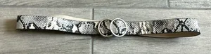 Snake print double circle belt Black thumbnail 1