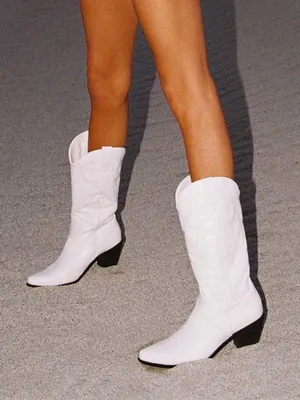 $85 Therapy Clayton Cowboy Boots White 9 thumbnail 1