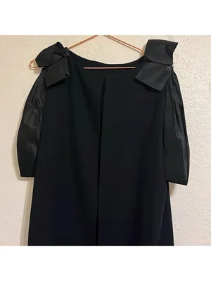 Vintage Union Made semi formal black dress elegant black tie evening 80s 90s thumbnail 9