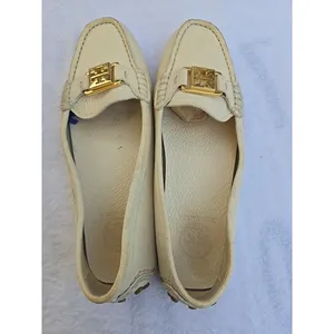 Tory Burch Kendrick Gold Pebbled Leather Moccasin Drivers Driving Loafers 5.5 M thumbnail 5