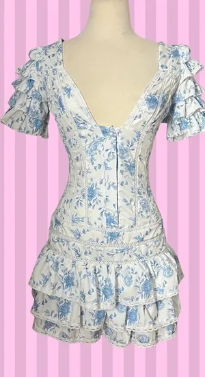 Unbranded Women's Blue and White Dress thumbnail 1