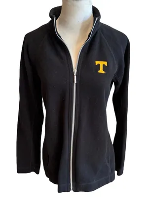 Tommy Bahama Tennessee Zip Aruba Sweatshirt Black Orange Embroidered L thumbnail 1