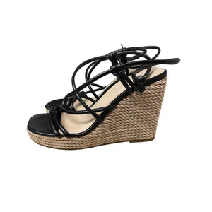 Marc Fisher Women's Black Strappy Wedge 4" Heels Size 8M-SKU 1934 thumbnail 3