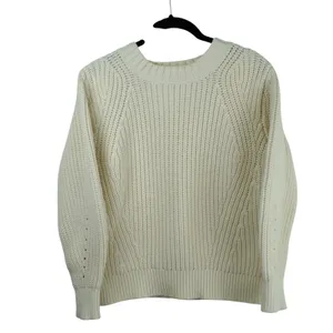 Everlane Womens Chunky Cable Knit‎ Sweater Ivory Pullover M thumbnail 2