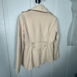 Kenneth Cole Reaction Khaki Double Breasted Belted Jacket Size 4 EUC thumbnail 7