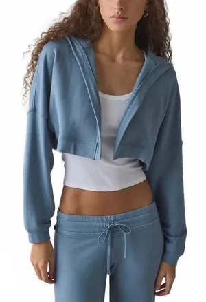UO Soft Serve Terry Hooded Shrug Urban Outfitters Blue XL thumbnail 1