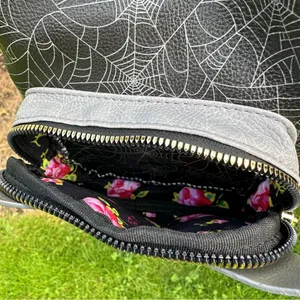 Betsey Johnson Halloween Vampire Cat Mini Backpack Purse Spiderweb / Floral thumbnail 6