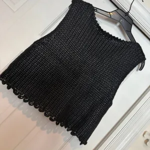 Zara Charcoal Cropped Ribbed Knit Tank thumbnail 2
